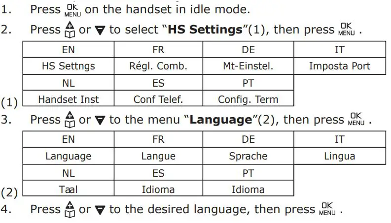 amplicomms BigTel 1580 Amplified Phone with Number Blocker and Voicemail User Guide - Change language
