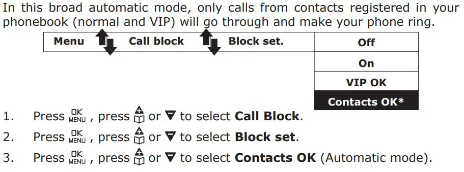 amplicomms BigTel 1580 Amplified Phone with Number Blocker and Voicemail User Guide - Contacts only