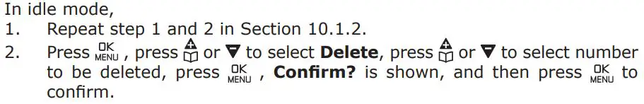 amplicomms BigTel 1580 Amplified Phone with Number Blocker and Voicemail User Guide - Delete a number from blacklist