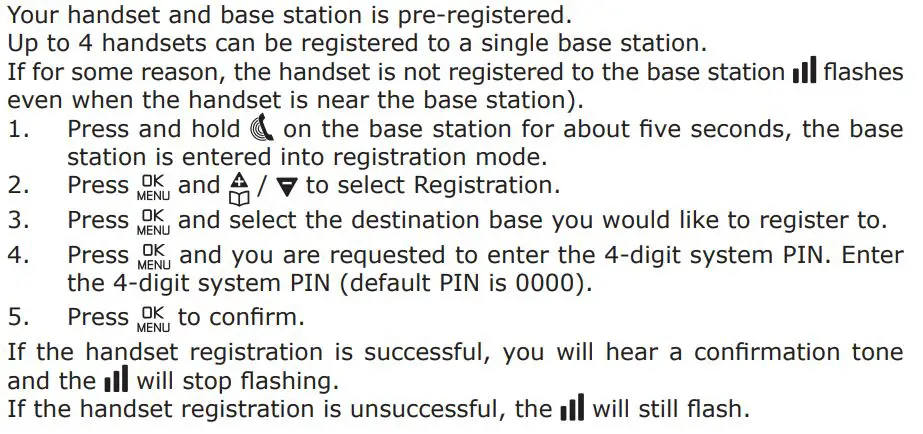 amplicomms BigTel 1580 Amplified Phone with Number Blocker and Voicemail User Guide - REGISTRATION