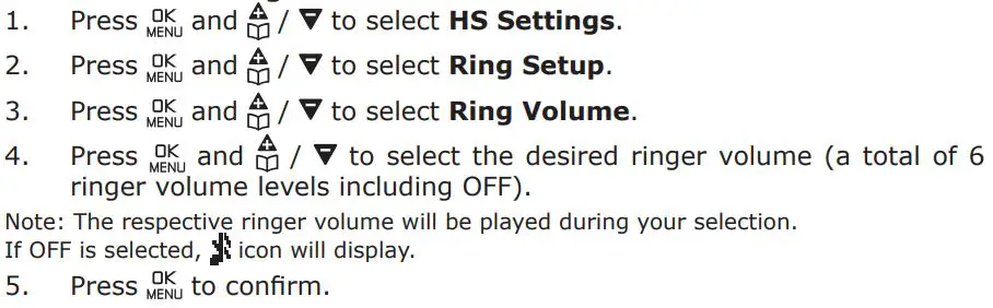 amplicomms BigTel 1580 Amplified Phone with Number Blocker and Voicemail User Guide - Set the Ringer Volume