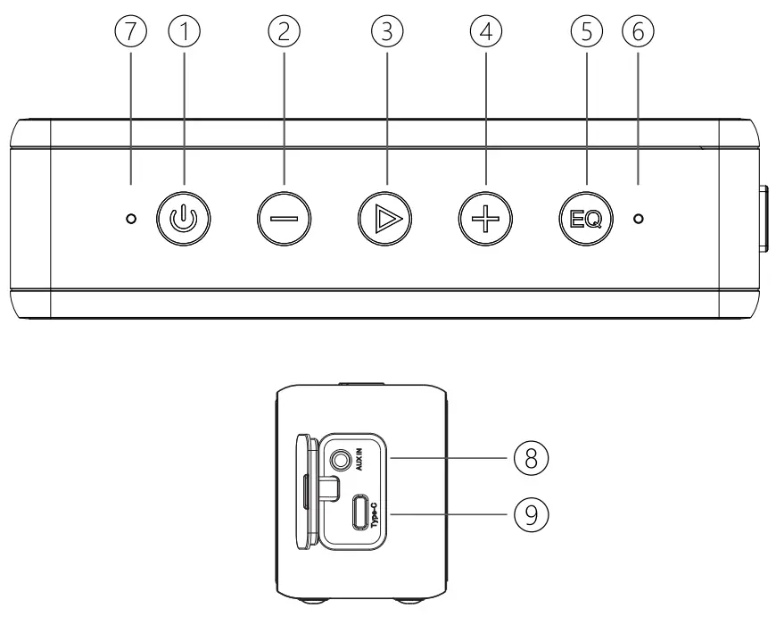 Zamkol ZK106 Wireless Stereo Speaker - Button