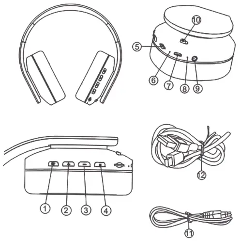 Shenzhen Wonderhuge Electronics WH 816 Wireless Headphone - Product indication