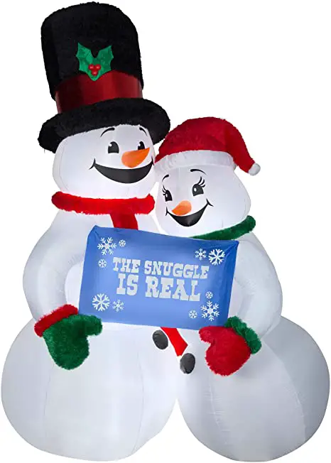 AIRBLOWN-INFLATABLE-B089YV1FNT-10-Inch-Mixed-Media-Snow-Couple-Giant -image