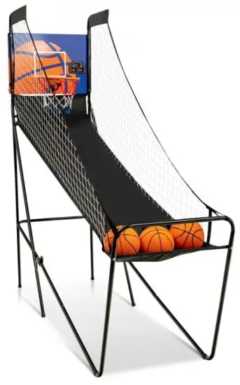 COSTWAY SP37726 Foldable Single Shot Basketball Arcade Game with Electronic Scorer and Basketballs