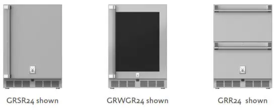 HESTAN GRS 24 24 Inch Outdoor Undercounter Refrigerator with Solid Door - Fig 1