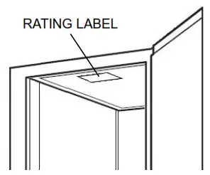 HESTAN GRS 24 24 Inch Outdoor Undercounter Refrigerator with Solid Door - RATING LABEL