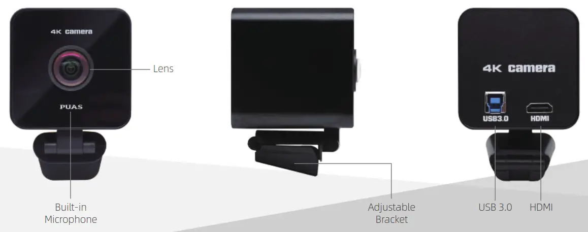 PUAS 4K Camera ePTZ Conferencing AV Education- --- Super Compatible