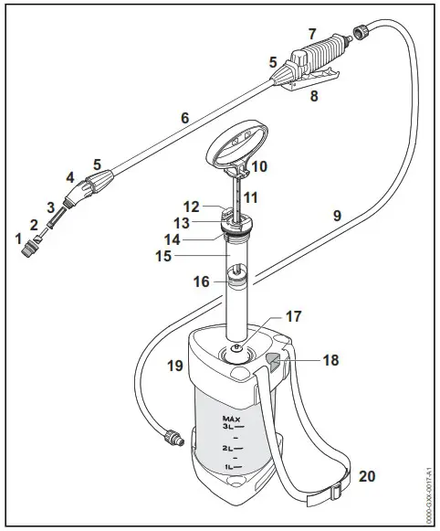 STIHL SG 21 Hand Sprayer - Main Parts 1