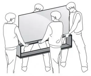 FIG 4 Lifting and moving the TV
