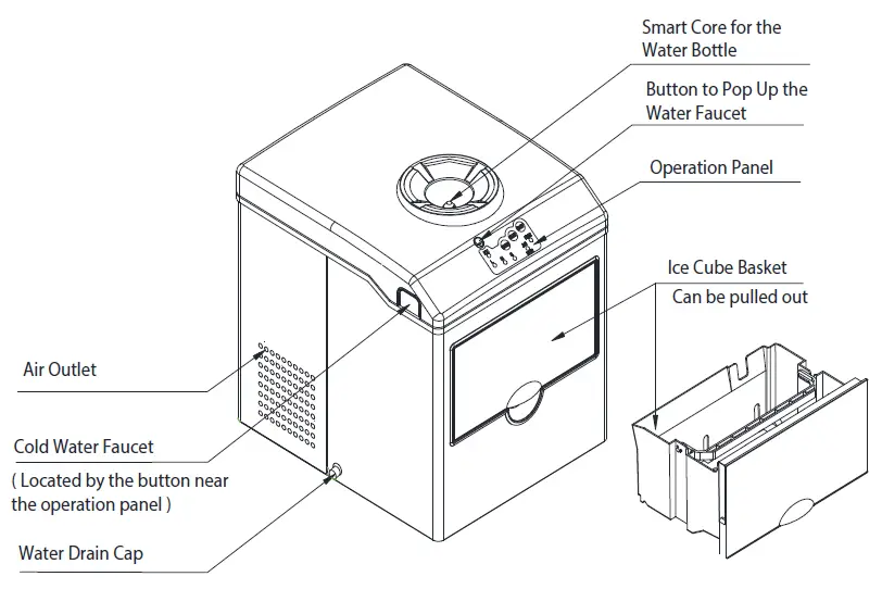VIVO-HOME-VH1043-2-in-1-Ice-Maker-with-Water-Dispenser-fig1