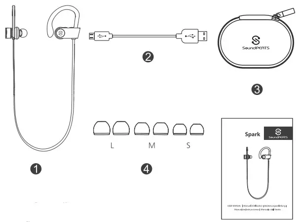 SOUNDPEATS Spark Headset - Package Content