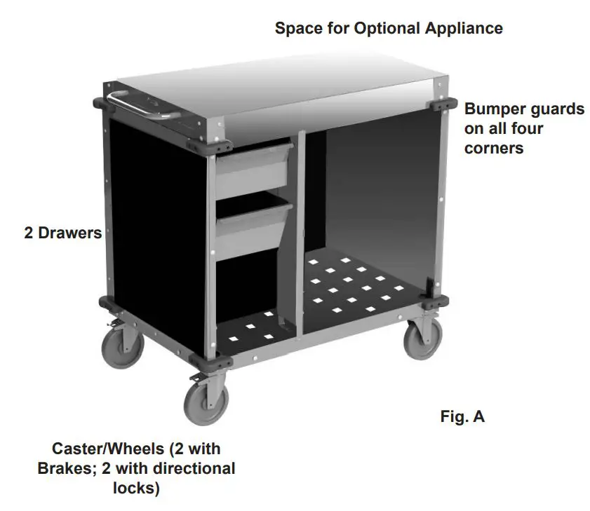 Cadco CBC-SDCXL-L1 Small Mobile Demo Sampling Cart User Manual - Fig A