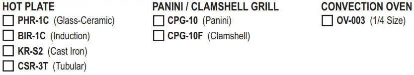 Cadco CBC-SDCXL-L1 Small Mobile Demo Sampling Cart User Manual - Optional add cadco portable appliances