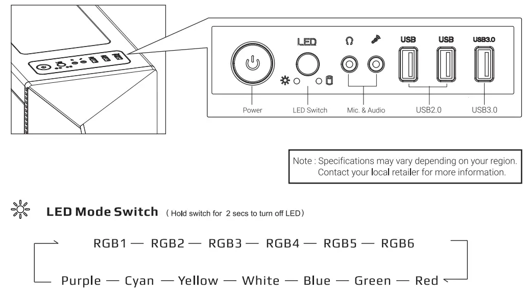 AeroCool SHARD PC Box ATX Acrylic Panel RGB 13 Modes Fan - fig 8