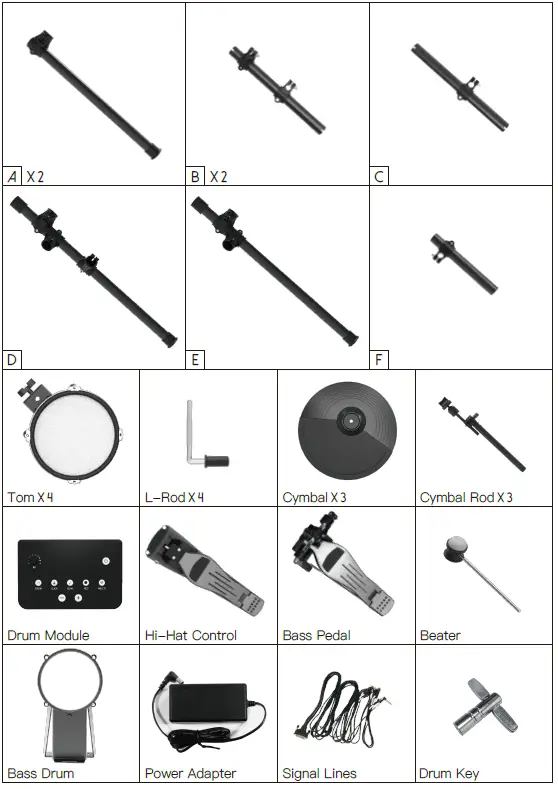 AVATAR SD61-6 Electronic Drum Kit-2
