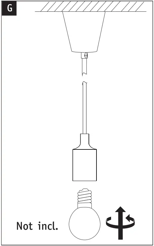 Paulmann 503.42 E27 Fabric Cable Black Pendant G