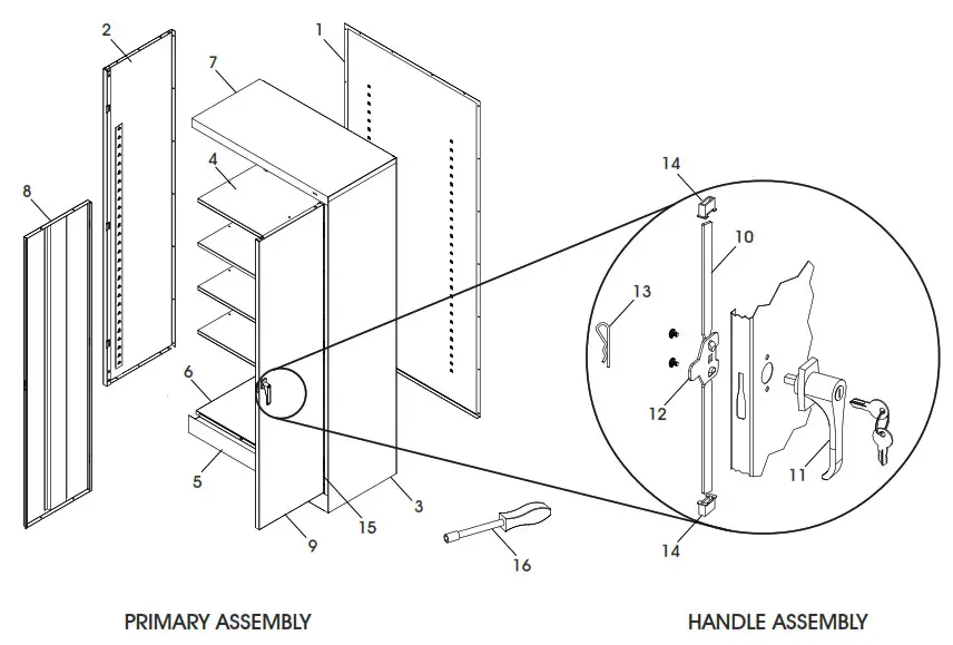 ULINE H-8447 Industrial Cabinet - Parts