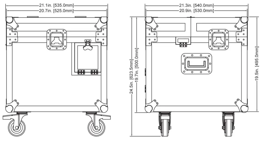 MAGMATIC PSC225 Crisp Max High-Output Snow Machine - DIMENSIONAL DRAWINGS