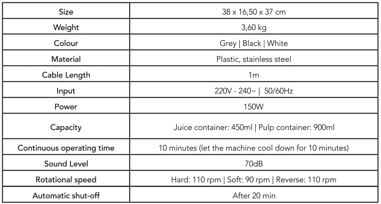 KitchenBrothers KB700 Series Slow Juicer with Speed Control-fig16