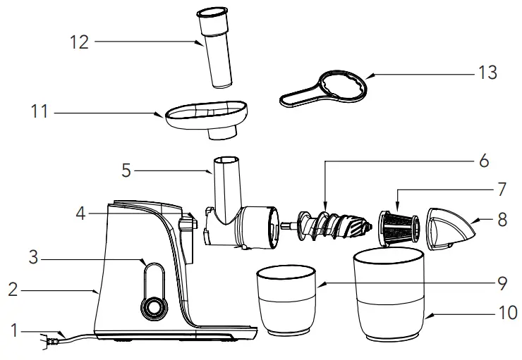 KitchenBrothers KB700 Series Slow Juicer with Speed Control-fig2