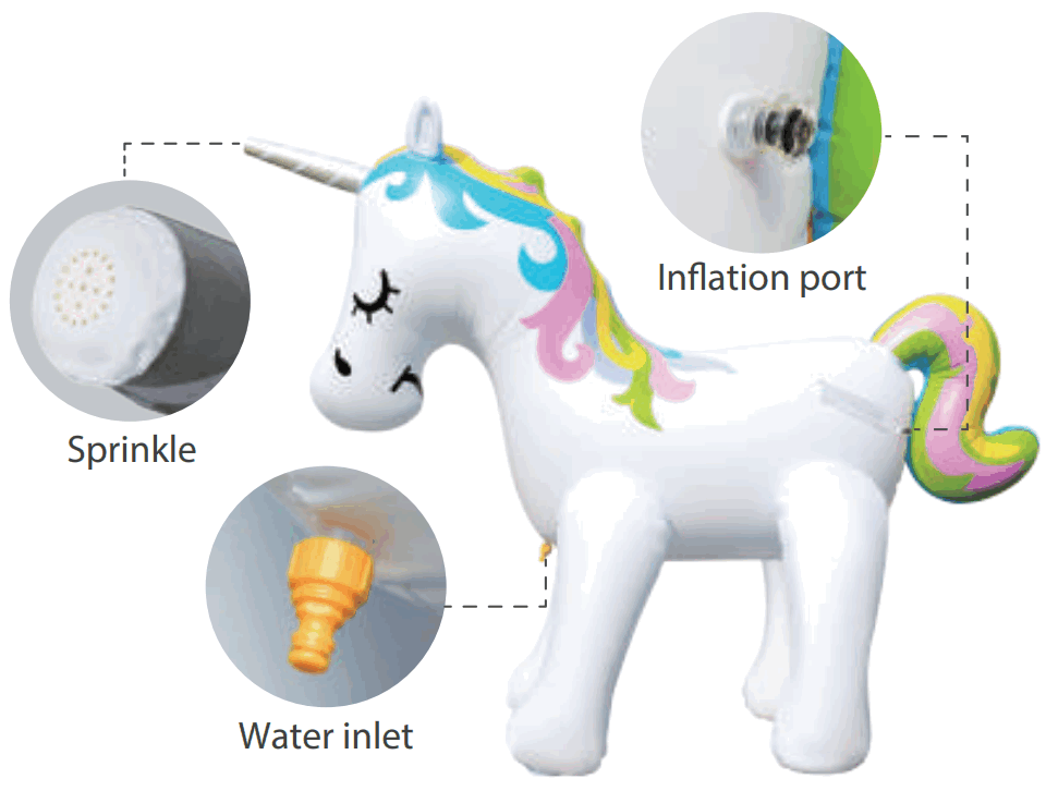 SF IUS 01 Inflatable Unicorn Sprinkler - FIGURE 1