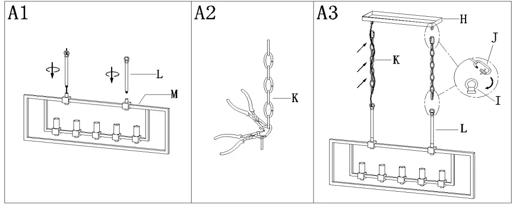 lowes-5069596-Uolfin-5-Light-Matte-Gold-3-Light-with-Classic-Candle-Style-Chandelier-FIG4