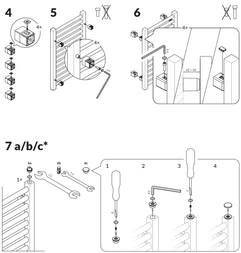 TERMA 1569BTU Warp T Bold Designer Towel Rail - FIGURE 1