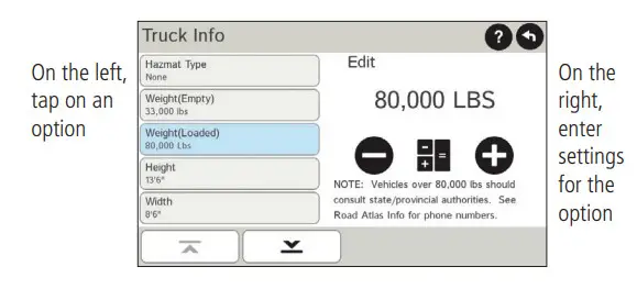 RAND MCNALLY TND730LM IntelliRoute Truck - Set Warnings