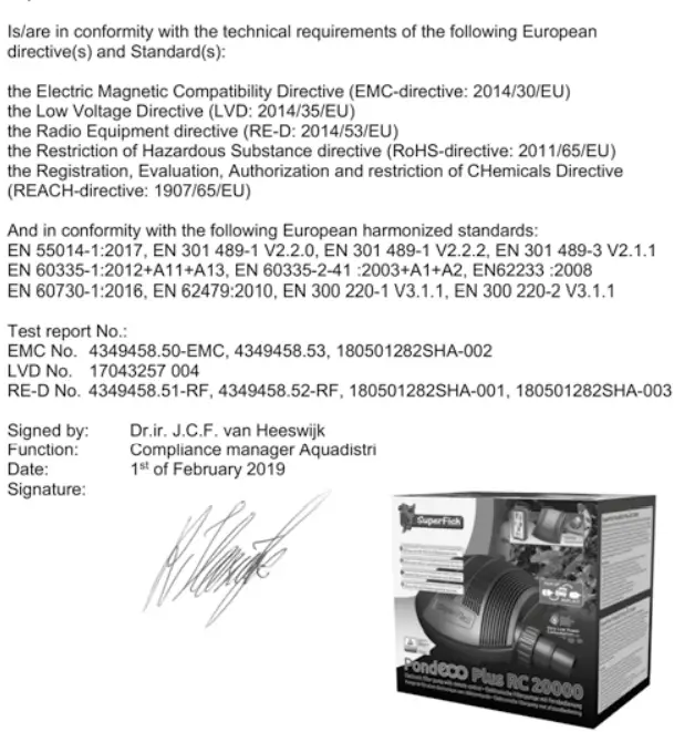 SuperFish PondECO Plus RC 26000 Electronic Filter Pump with Remote Control-FIG9