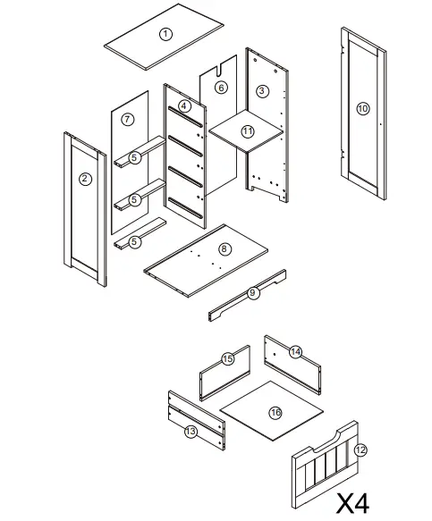 VEIKOUS HP0904-01GY-1 Freestanding Linen Cabinet with Drawers and Shelves fig 1