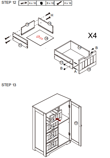 VEIKOUS HP0904-01GY-1 Freestanding Linen Cabinet with Drawers and Shelves fig 17
