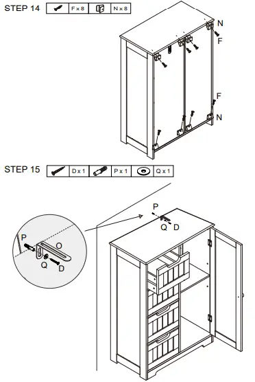 VEIKOUS HP0904-01GY-1 Freestanding Linen Cabinet with Drawers and Shelves fig 18