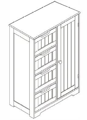 VEIKOUS HP0904-01GY-1 Freestanding Linen Cabinet with Drawers and Shelves product