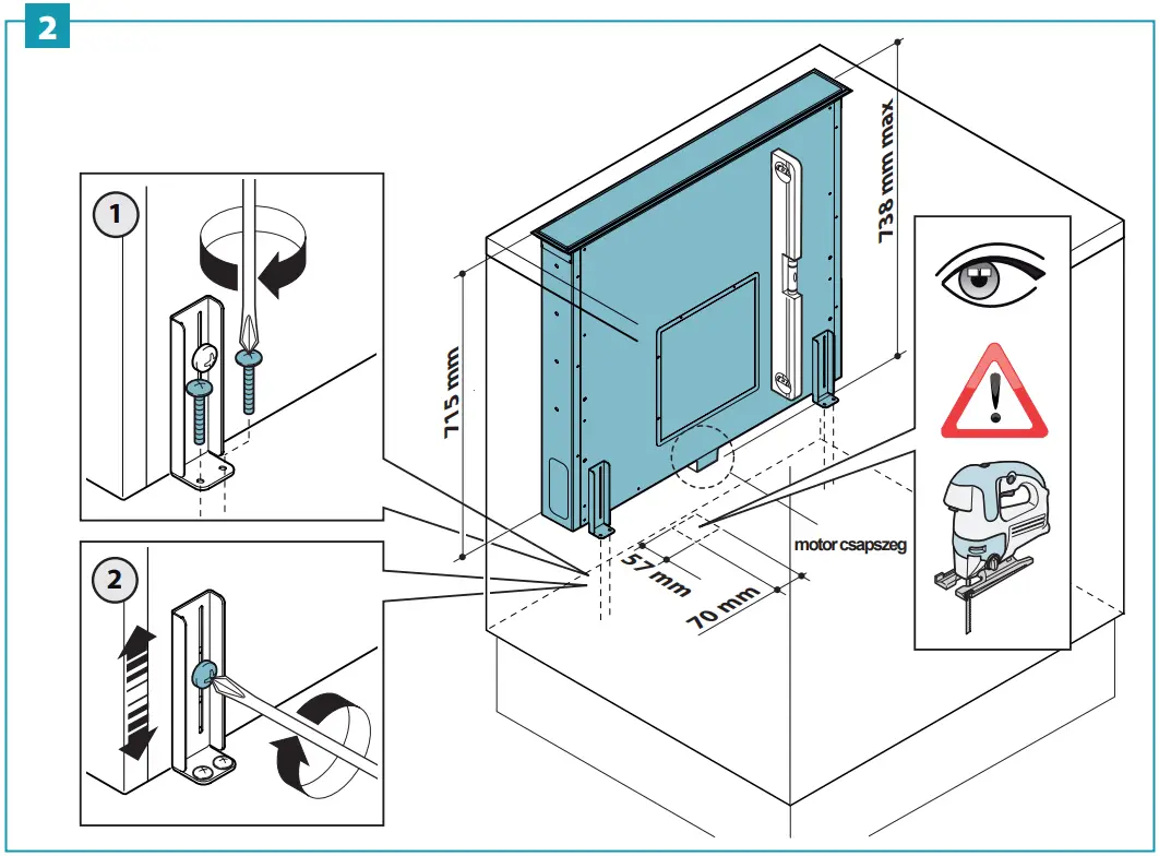 Recess hole dimensions