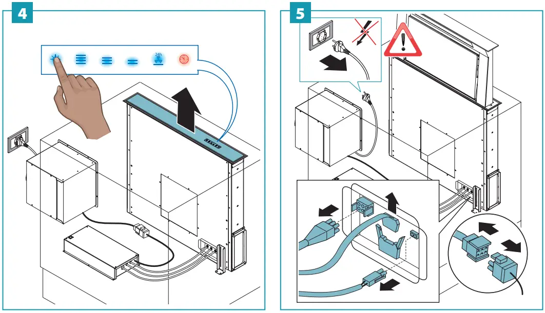 Installation with back motor