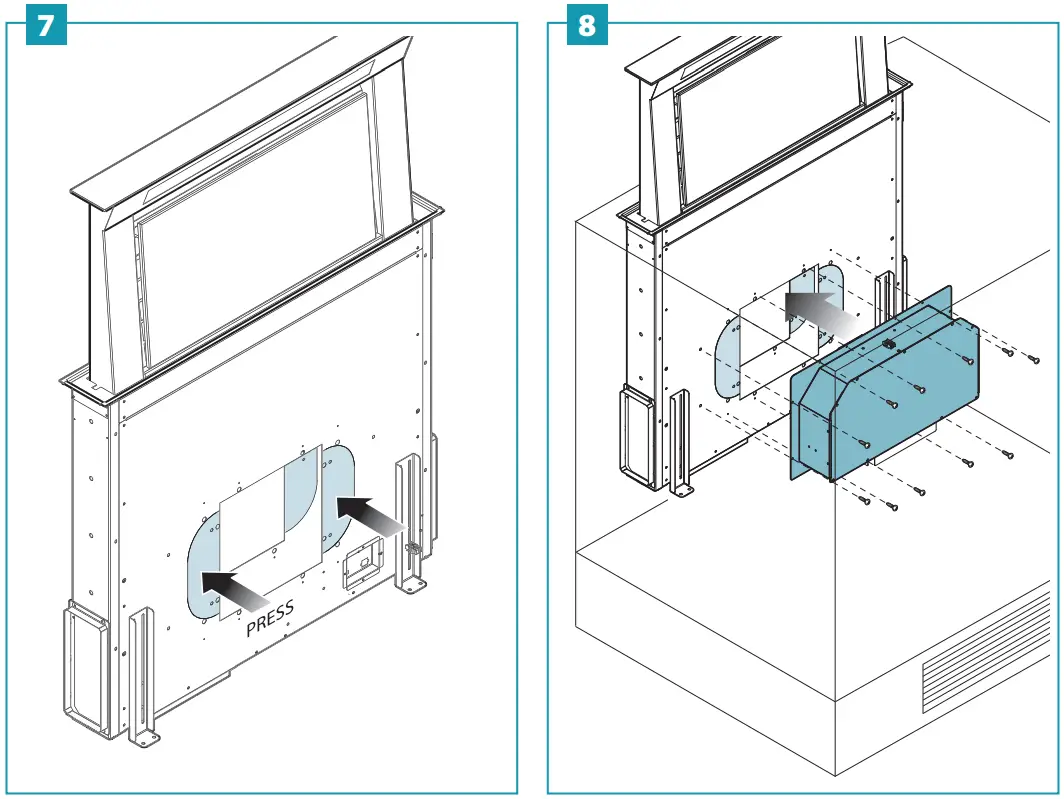 Installation with back motor