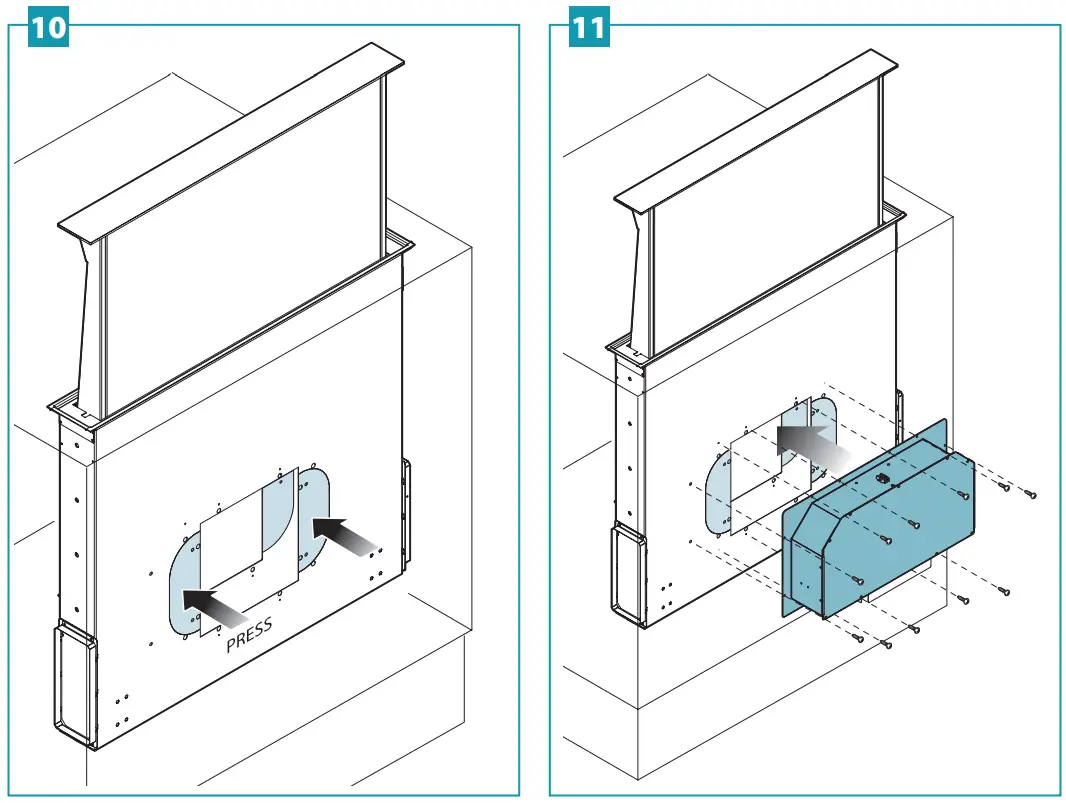 Installation with back motor