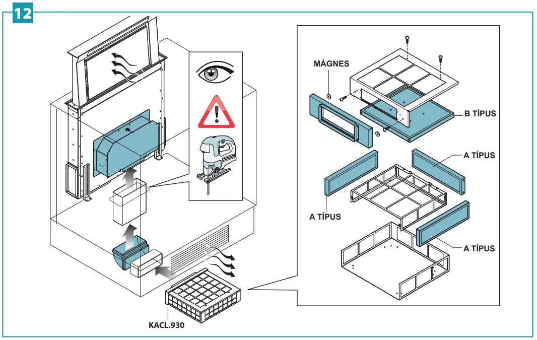 Installation with back motor