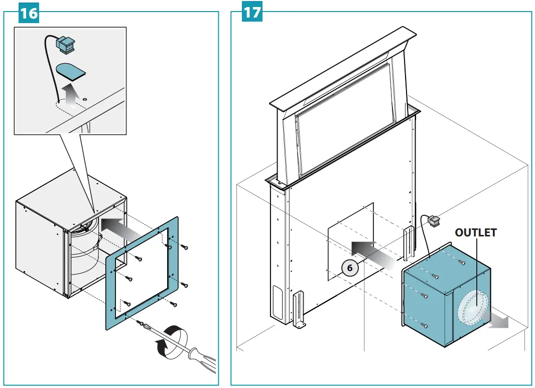 Installation with back motor