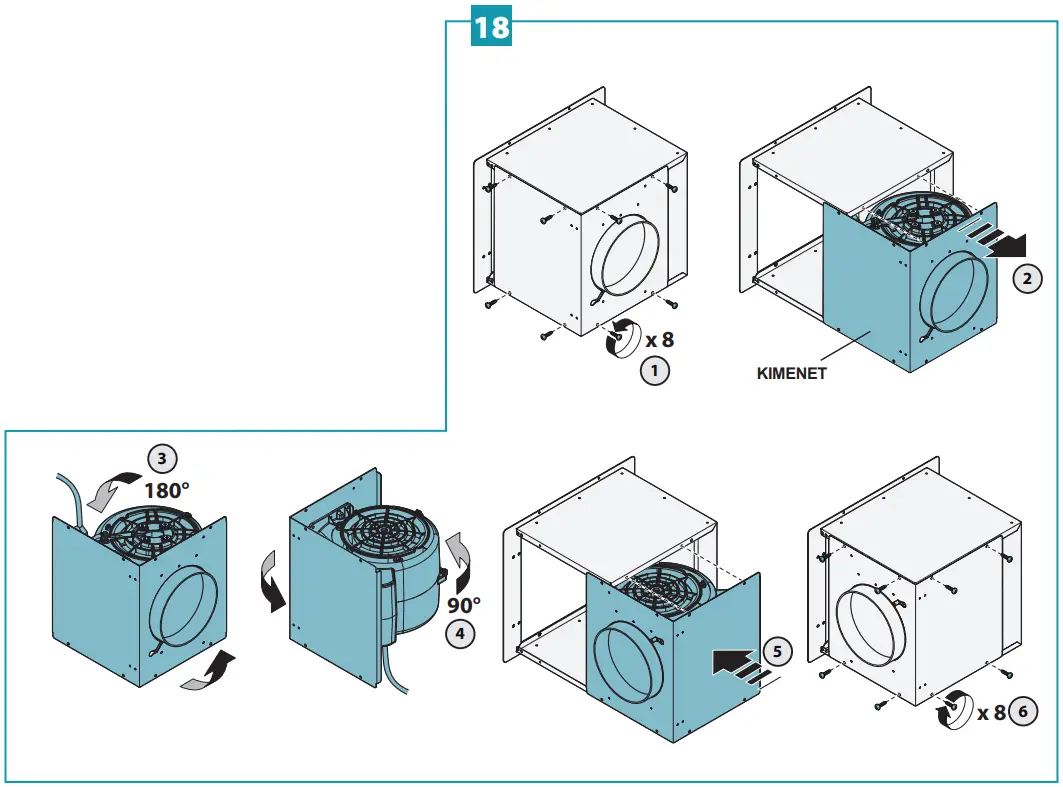 Installation with back motor