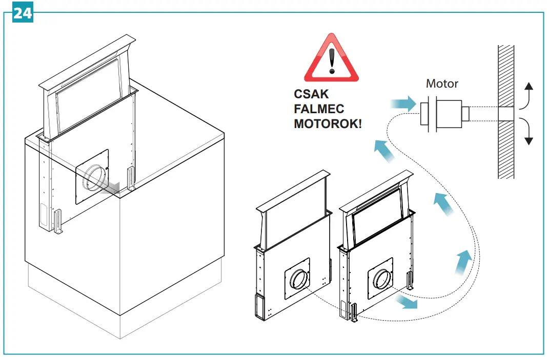 Installation with back motor