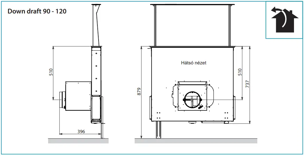Installation with back motor