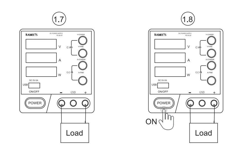 Step chart for Constant Current Output (C. C. Mode)