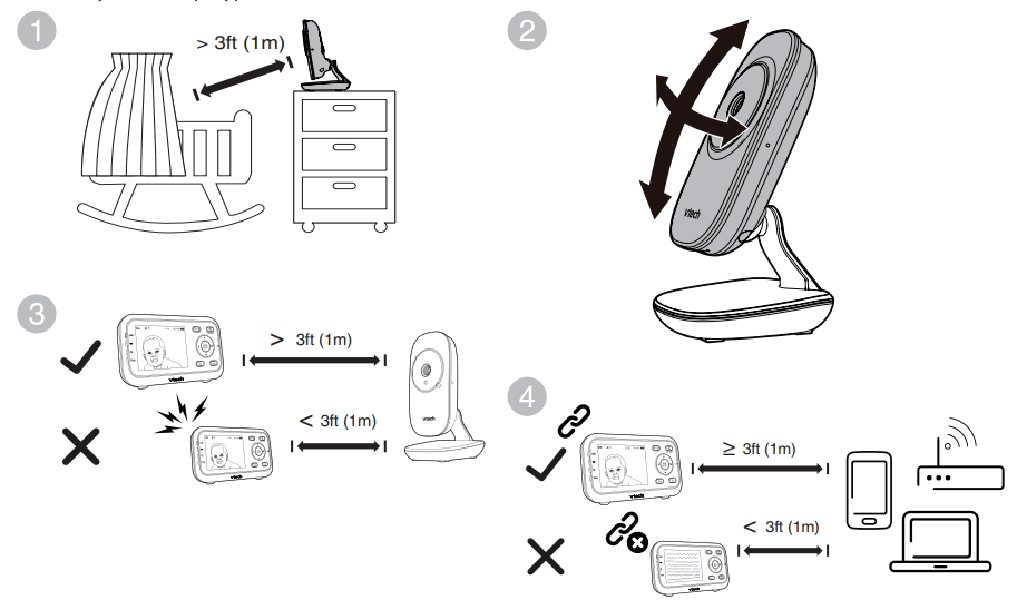 vtech VM3252 Video Baby Monitor - 3