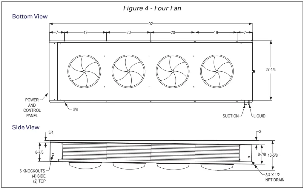 Russell RU-RLV-1021A Low Velocity Center Mount Unit Cooler - Fig 10