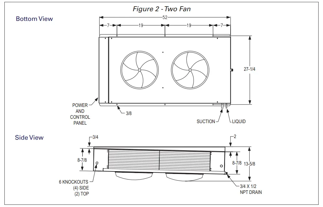 Russell RU-RLV-1021A Low Velocity Center Mount Unit Cooler - Fig 8