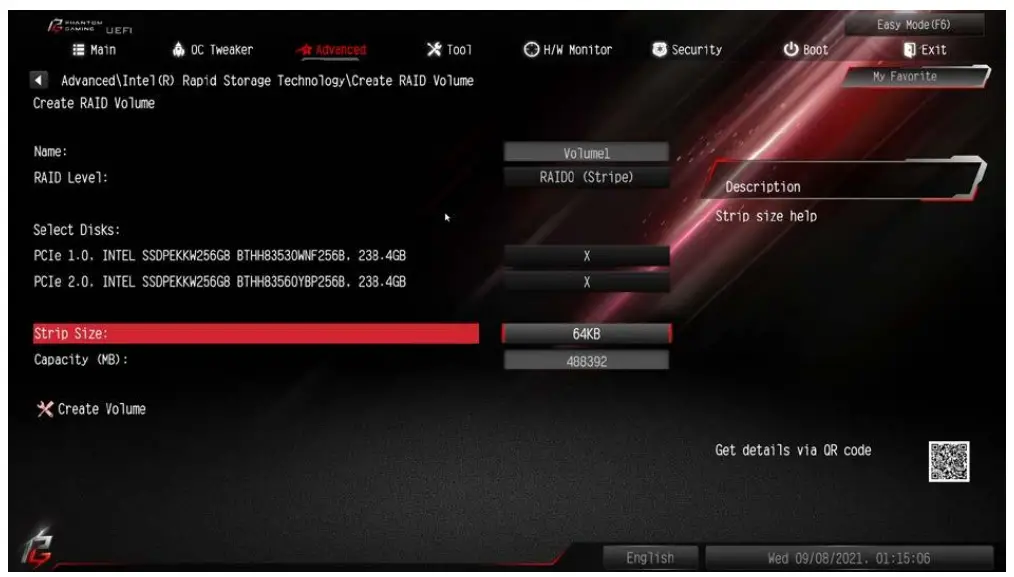 Configuring a RAID array Using UEFI Setup Utility
