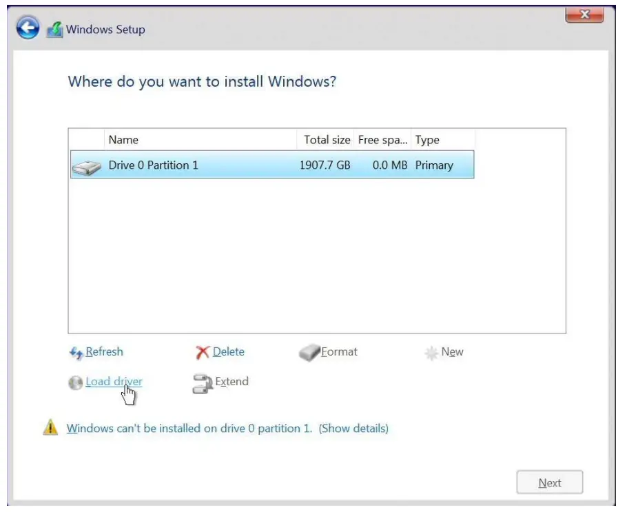 Installing Windows® on a RAID volume