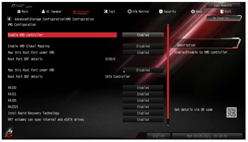 Configuring a RAID array Using UEFI Setup Utility